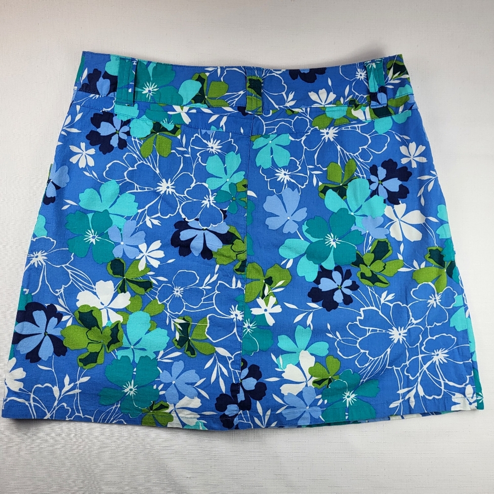 White Stag SKORT Womens Size 8 Blue Green Floral Stretch Pockets Skirt w Shorts - Picture 6 of 13